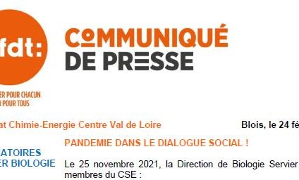Com. Presse : Pandémie dans le dialogue social !