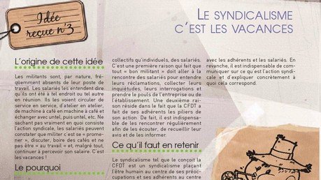 Idée reçue N°3 : Le syndicalisme c'est les vacances.