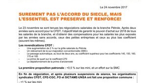 Pétrole : accord salaire 2018