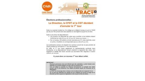 La CFDT va devoir encore patienter ...